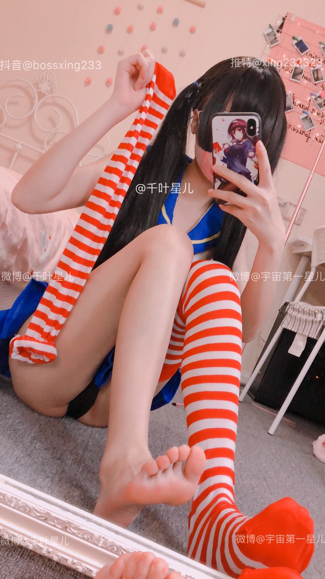 千叶星儿（千叶双子）-黑色T恤